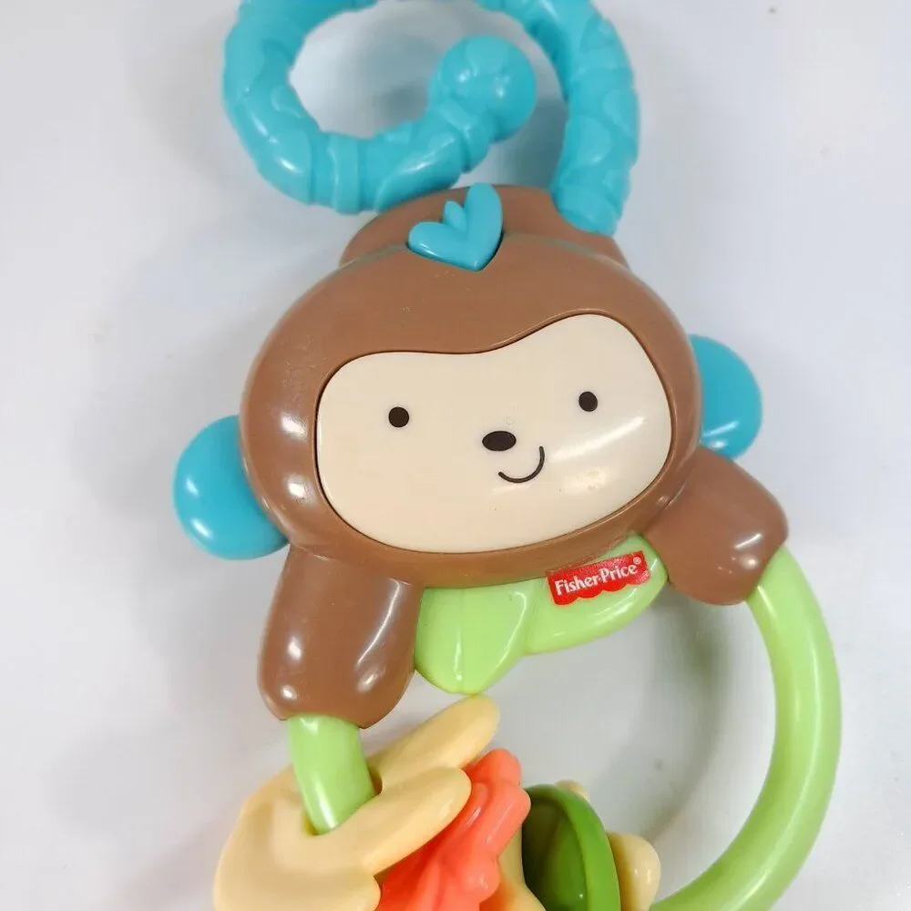 Fisher Price Monkey & bananas baby Rattle Teether My Little SnugaMonkey baby toy
